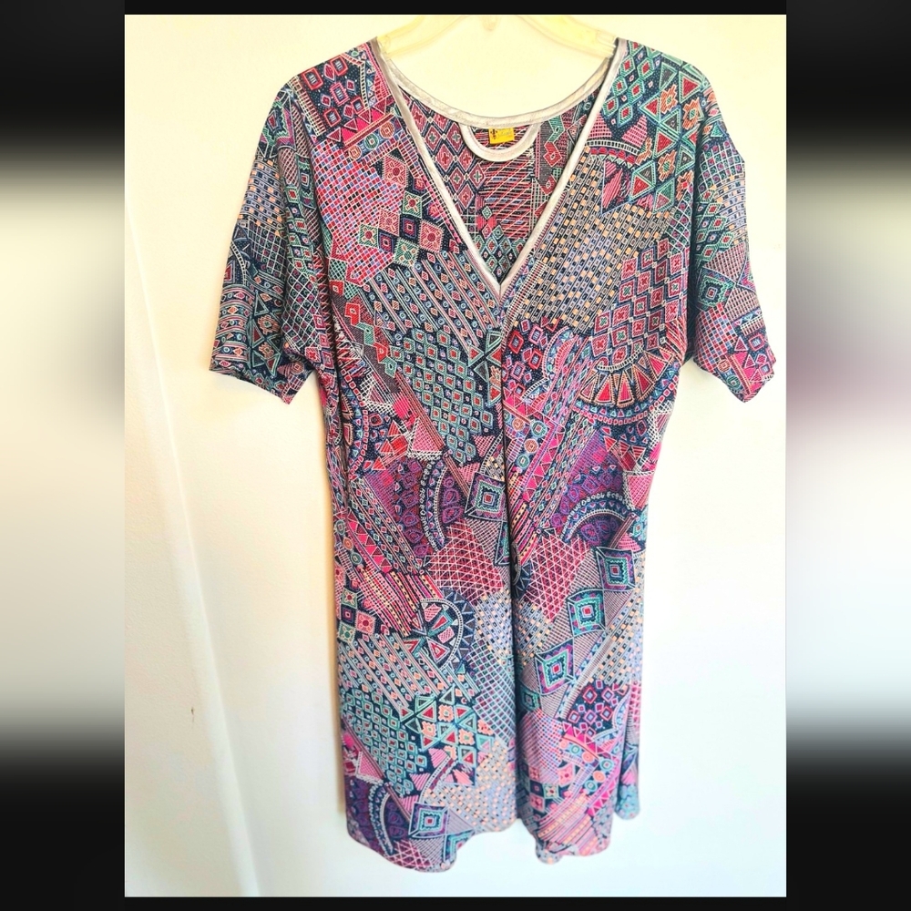 Colorful Geometric Pattern Dress